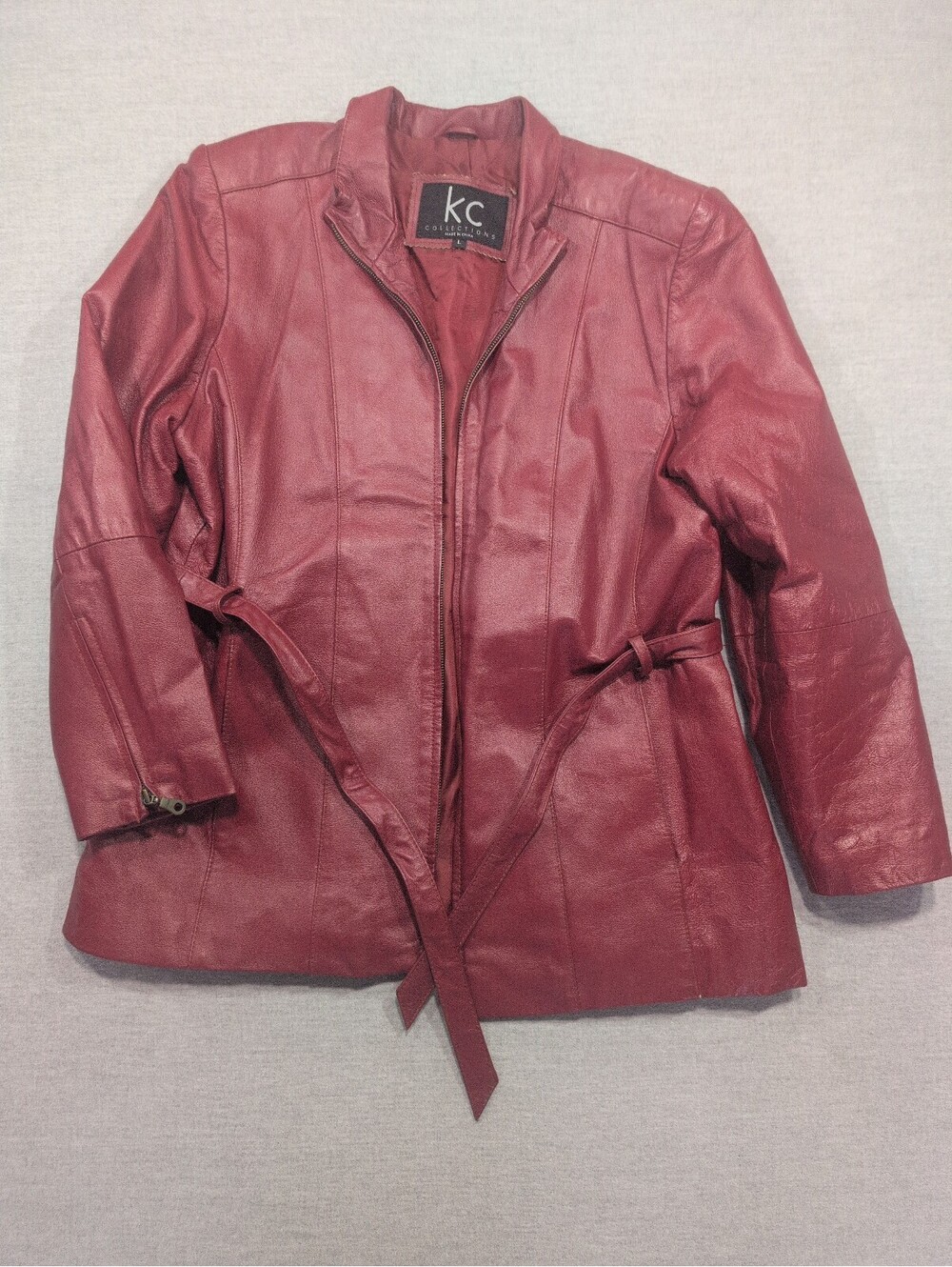 KC Collections red leather jacket size large